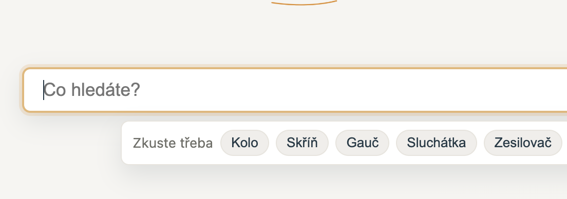 Tipy k vyhledávání pod vyhledávacím polem